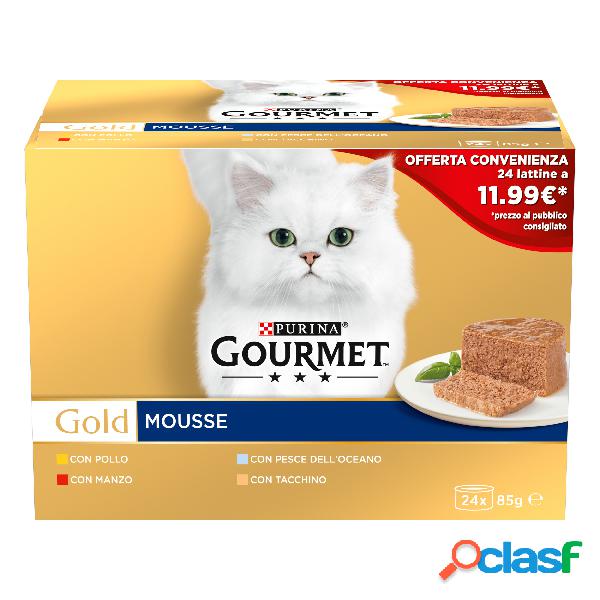 Purina Gourmet Gold Mousse Cat Adult con Pollo, Pesce