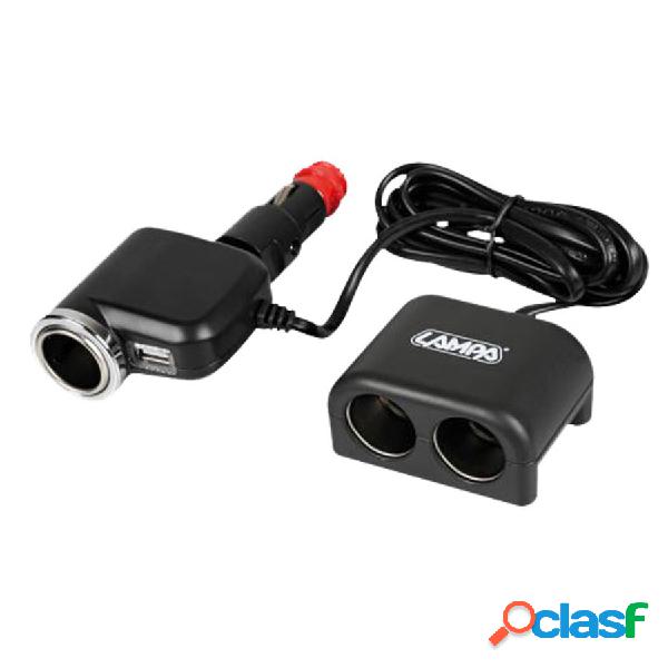Sdoppiatore presa accendisigari con USB Duo 3+1 - LAMPA