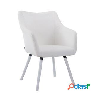 Sedia Sala dAttesa GREG, Gambe in Quercia color Bianco,