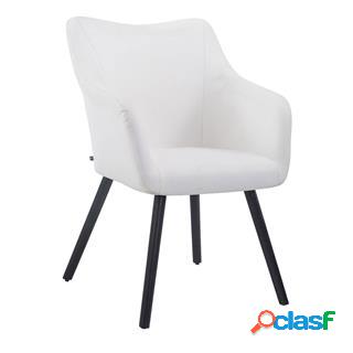 Sedia Sala dAttesa GREG, Gambe in Quercia color Nero, Pelle