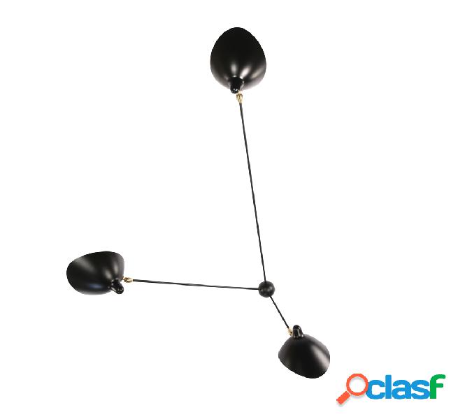 Serge Mouille Spider 3 bracci fissi Lampada da Soffitto