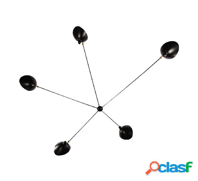 Serge Mouille Spider 5 bracci fissi Lampada da Soffitto