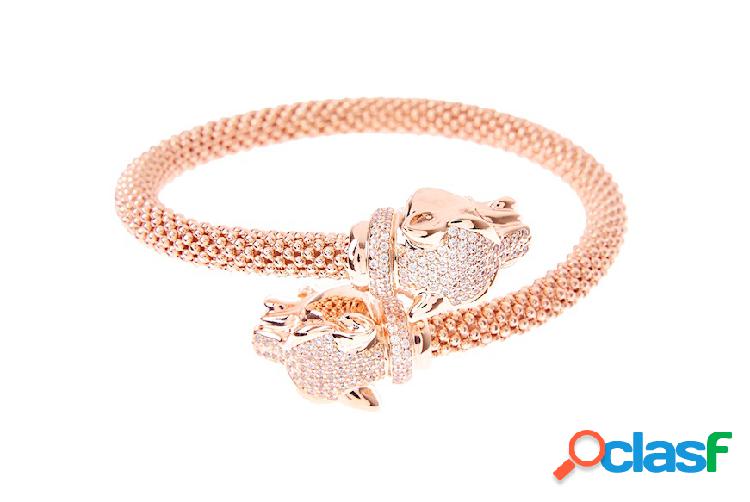Sovrani Bracciale rigido Strong in bronzo con testa di