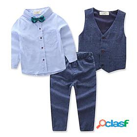 Toddler Kid's Boys' Suit Vest Shirt Pants Clothing Set Long