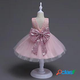 Toddler Little Dress Girls Plain Party Daily Tulle Dress Bow