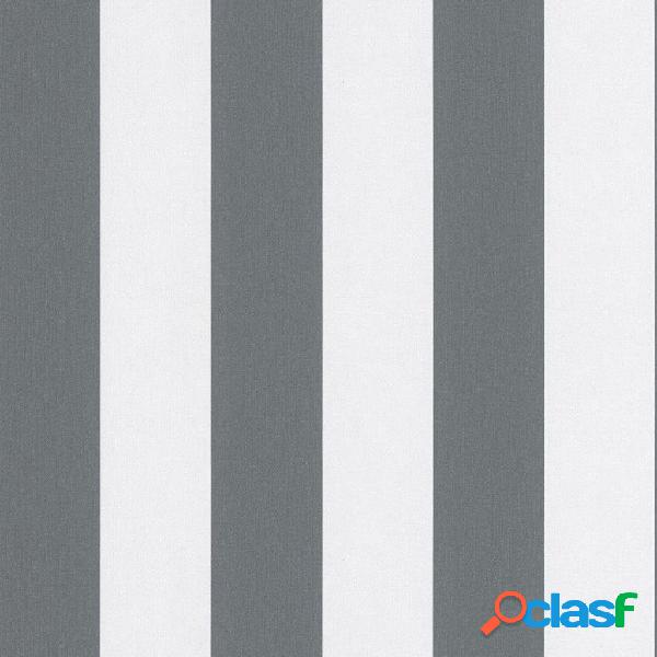 Topchic Carta da Parati Stripes Grigio Scuro e Bianco