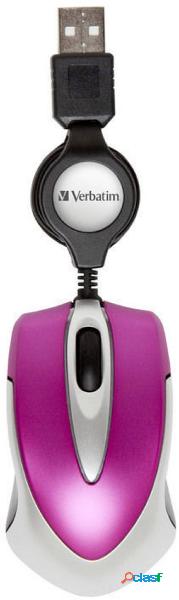 Verbatim Go Mini Mouse USB Ottico Rosa 3 Tasti 1000 dpi con