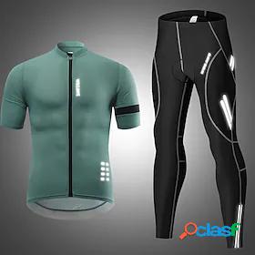 WOSAWE Mens Short Sleeve Cycling Jersey with Tights Road