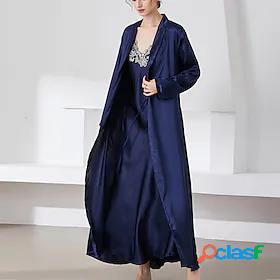 Womens 2 Pieces Pajamas Robes Gown Nightgown Sets Simple