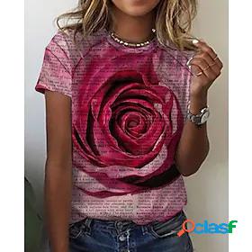 Womens 3D Flower Rose Holiday Weekend Floral 3D Printed