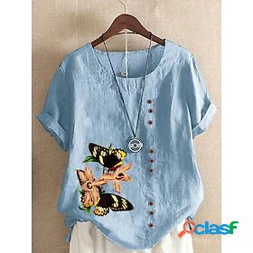 Women's Bee Daily Holiday Weekend Short Sleeve Shirt Round