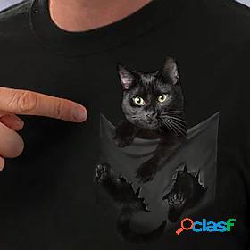 Womens Cat 3D Graphic Prints Daily 3D Cat Short Sleeve T