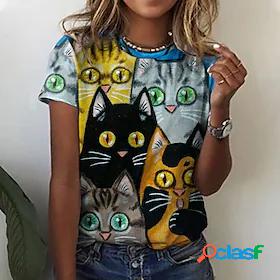 Womens Cat Daily Weekend Cat Painting Long Sleeve T shirt