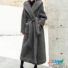 Womens Coat Teddy Coat Sherpa jacket Quilted Long Coat Black