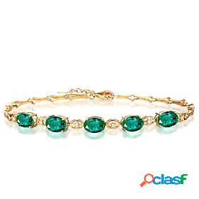 Womens Cubic Zirconia Green Emerald Cut Bracelet Fashion