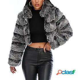 Womens Faux Fur Coat Teddy Coat Sherpa jacket Fur Trim Short