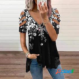 Womens Floral Color Block Leopard Holiday Weekend Floral
