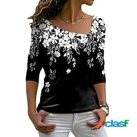 Women's Floral Graphic Patterned Color Block Daily Weekend