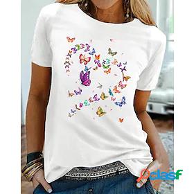 Womens Graphic Patterned Butterfly Heart Daily Valentine