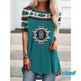 Womens Graphic Patterned Tribal Casual Daily Going out