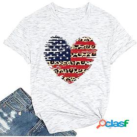Womens Heart Leopard USA Casual Valentine Weekend Painting
