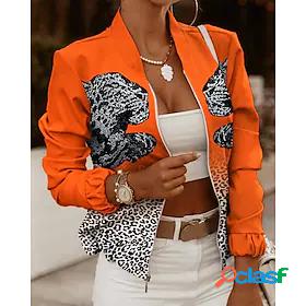 Women's Jacket Casual Jacket Print Regular Coat Sky Blue