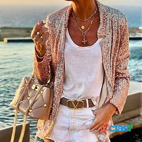 Womens Jacket Casual Jacket Sequins Stylish Regular Coat