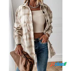 Womens Jacket Casual Jacket Vintage Style Regular Coat White