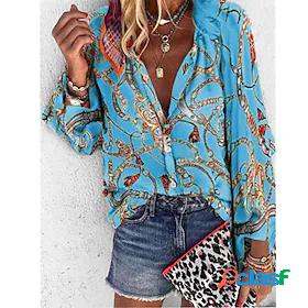 Womens Paisley Tribal Casual Daily Boho Long Sleeve Blouse