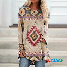 Womens Plaid Geometric Tribal Casual Daily Going out