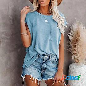 Womens Plain Daily Going out Tank Top Camis Round Neck