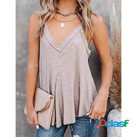 Womens Plain Daily Weekend Sleeveless Tank Top Vest Round