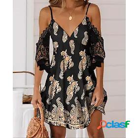 Womens Short Mini Dress A Line Dress Black Sleeveless Cut