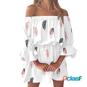 Women's Short Mini Dress A Line Dress White Blue Purple Dark