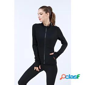 Womens Stand Collar Running Track Jacket Windbreaker Full