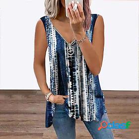 Women's Striped Tie Dye Daily Weekend Sleeveless Tank Top