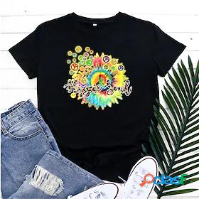 Womens Sunflower Peace Love Letter Daily Going out Weekend