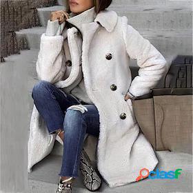 Womens Teddy Coat Sherpa jacket Fleece Jacket Pocket Regular