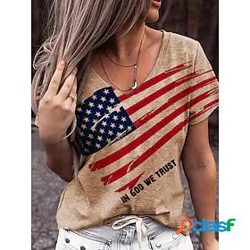 Womens USA Casual Weekend Independence Day Painting Short