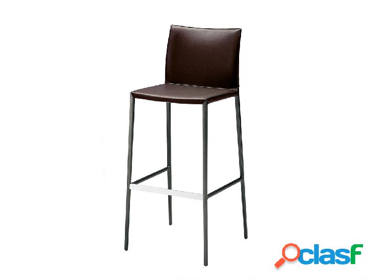 Zanotta Lio Sgabello - 2291/B / Struttura Nera - Cuoio Cat.