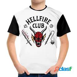 bambini ragazzi cose strane hellfire club t-shirt manica