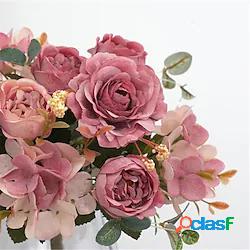 bouquet di peonia ortensia europea imitazione fiore di seta