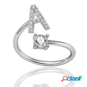 letter sliver rings initial alphabet a-z 26 letters