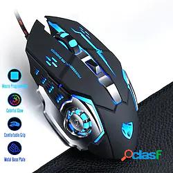 mouse da gioco v6 8d 3200dpi mouse per computer a led ottico