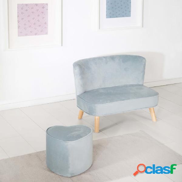 roba Pouf per Bambini a Forma di Cuore Azzurro Cielo