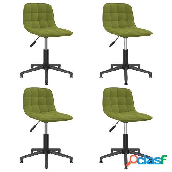 vidaXL 3086816 Swivel Dining Chairs 4 pcs Light Green Velvet