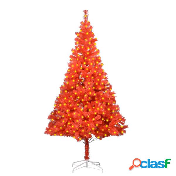 vidaXL Albero di Natale con LED e Supporto Rosso 210 cm PVC