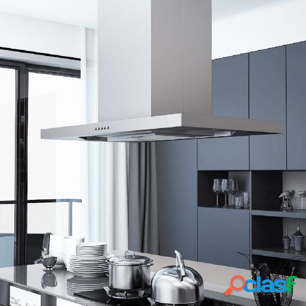 vidaXL Cappa a Isola 90 cm Acciaio Inossidabile 756 m³/h