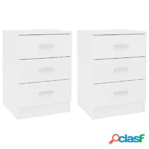 vidaXL Comodini 2 pz Bianco 38x35x56 cm in Truciolato