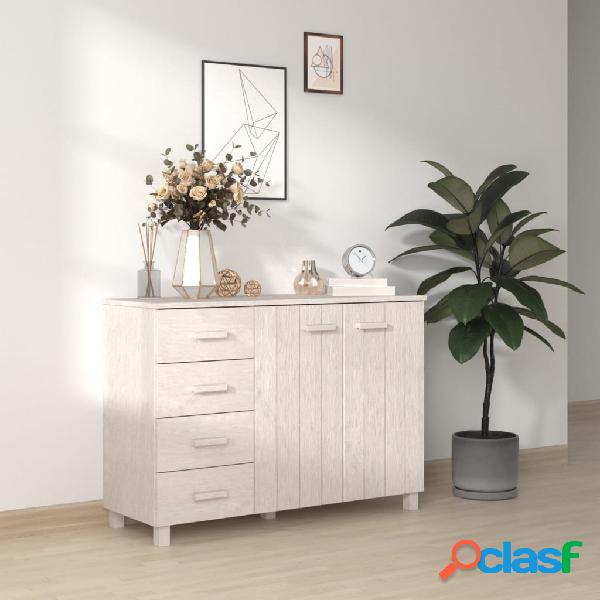 vidaXL Credenza Bianca 113x40x80 cm in Legno Massello di